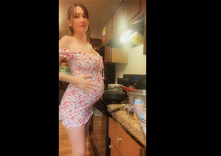 Pregnant bunnycat232 teases with big boobs