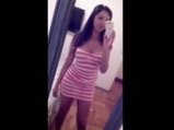 Argentine girl mirror selfshot her tits and pussy <!-- width=
