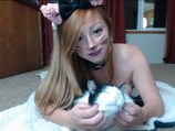 Teen kitty teases with anal tail and masturbates